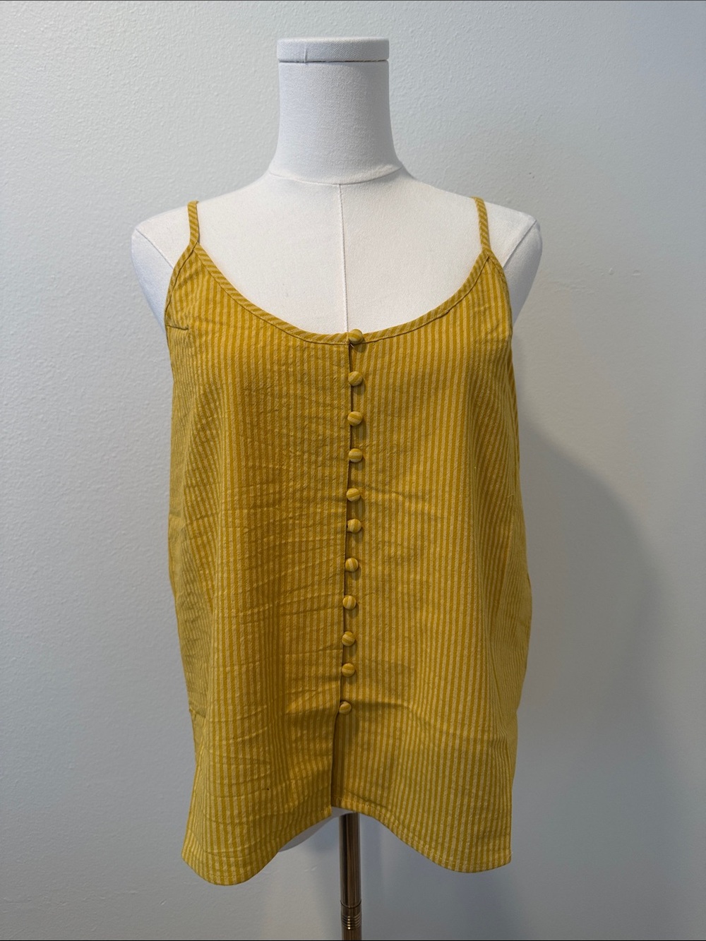 Knot Sisters NWT Marigold Stripe Button Front Cami L Cotton